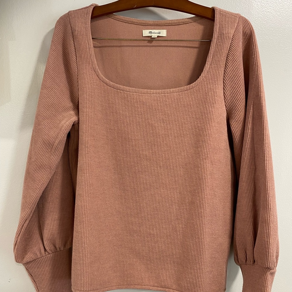 Madewell NWOT Ottoman Rib Square Neck Top